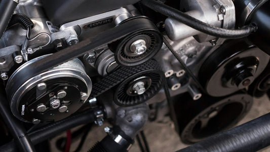 Automotive engine and mechanical components in a workshop