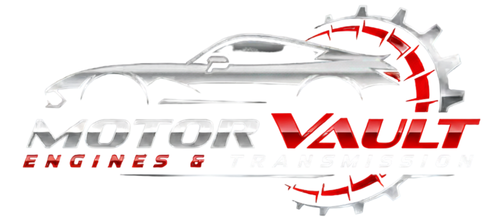Motor Vault logo with a car and gear design on a white background